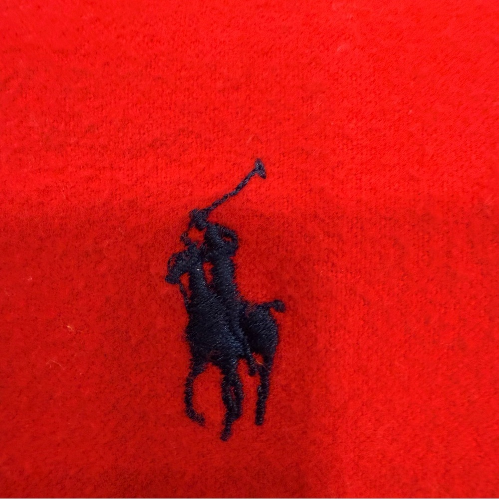 Ralph Lauren Red Button-Down Oxford Shirt with Navy Pony - Picture 6 of 13
